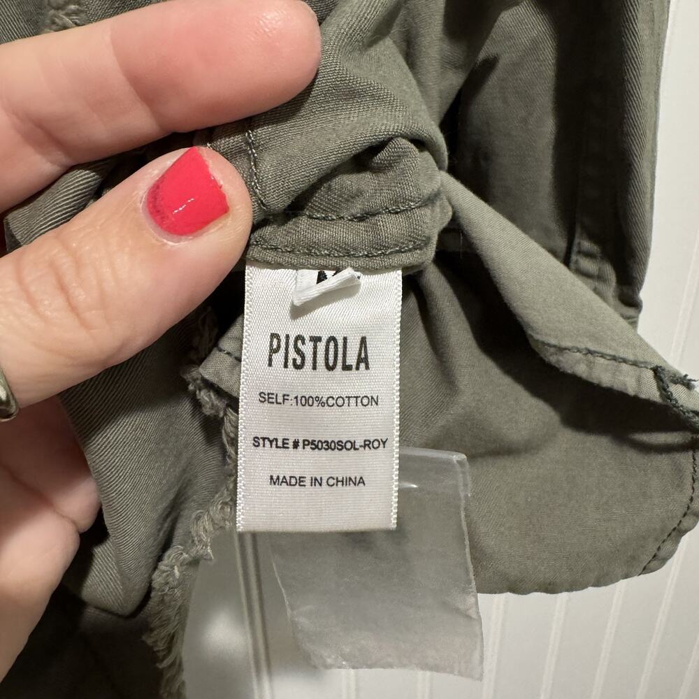 Pistola Camilo Jacket Army Green Star Print Size Medium - Picture 6 of 7